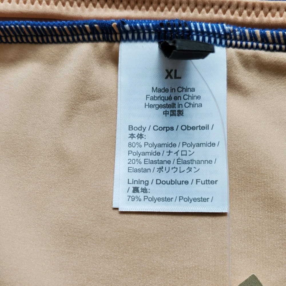 J.Crew colorblock side string bikini bottoms, xl, blue